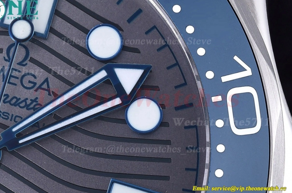 Seamaster GDF SS MY8215+Free 42mm 300m Nylon SS Grey Strap 0108